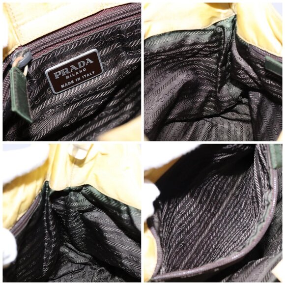 PRADA Shoulder Bag Nylon Plastic Yellow Silver Auth - Picture 15 of 16